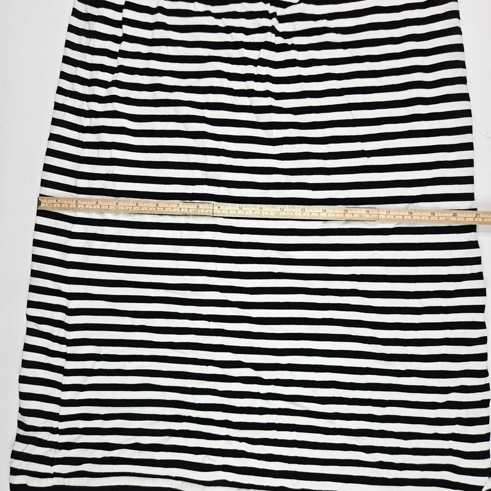 Kate Spade Stripe Off‎ the Shoulder Dress Women L Black White Ruffle Cotton H317